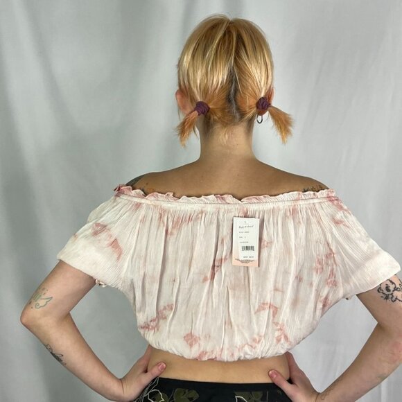 NWT Kiwi & Punch Pink Tie Dye Peasant Girl Short Sleeve Top - Picture 3 of 12